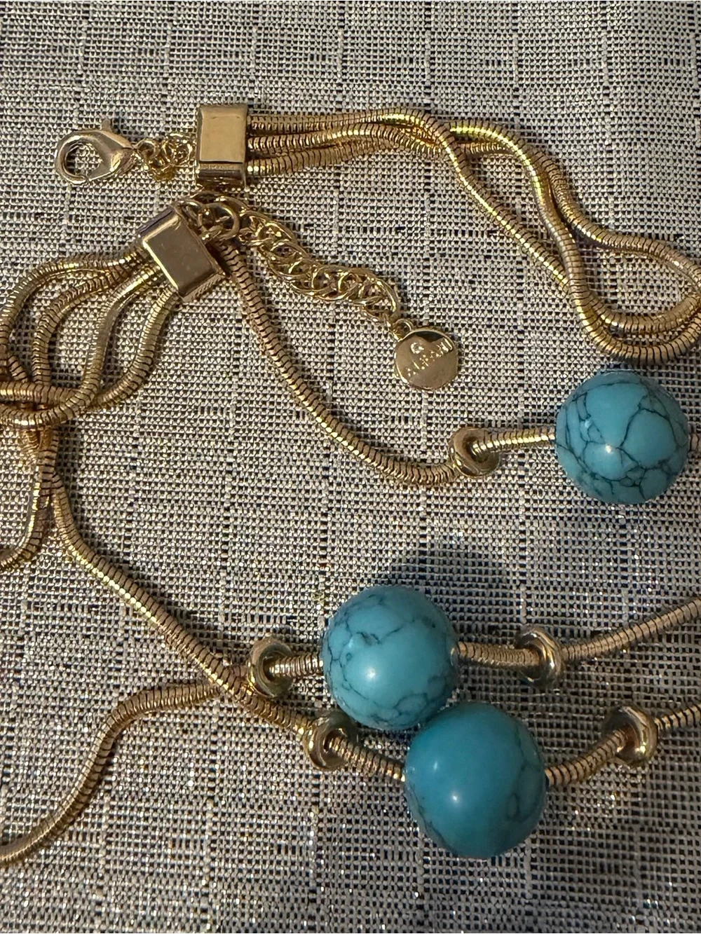 Alfani Gold-Tone Multi-Strand Necklace with Turquoise Beads